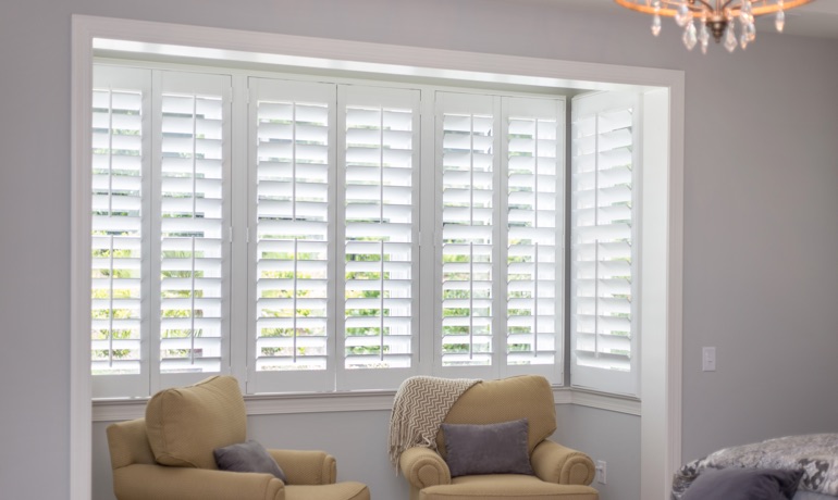 Classic shutters in Minneapolis bay window